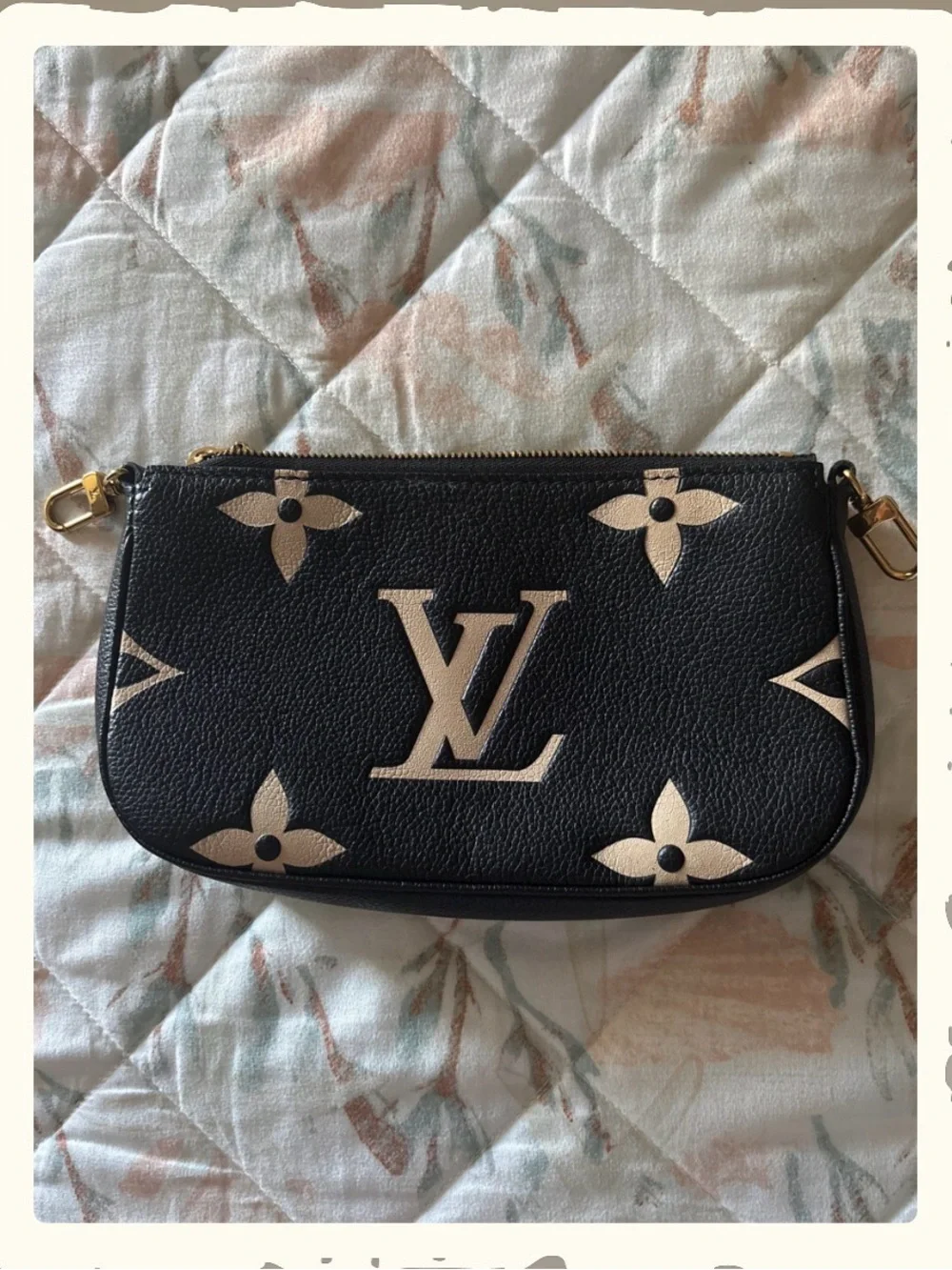 Louis Vuitton Black & Cream Monogram Mini Shoulder Pochette